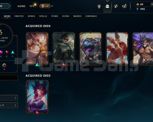 EUW Geçen Sezon Zümrüt | 6 Kostüm - 30 Hero| LoL H