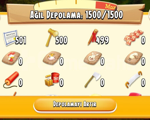 22 LVL 1500 DEPOLU İÇİ FUL ARAZİ DOLU OYUN