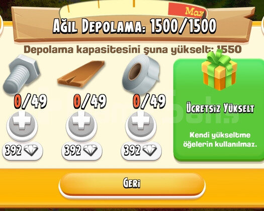 22 LVL 1500 DEPOLU İÇİ FUL ARAZİ DOLU OYUN