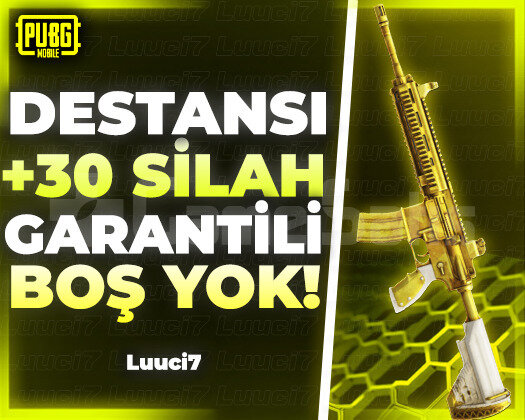 +30 SİLAH SKİN +DESTANSI UVİP+ PUBG RANDOM