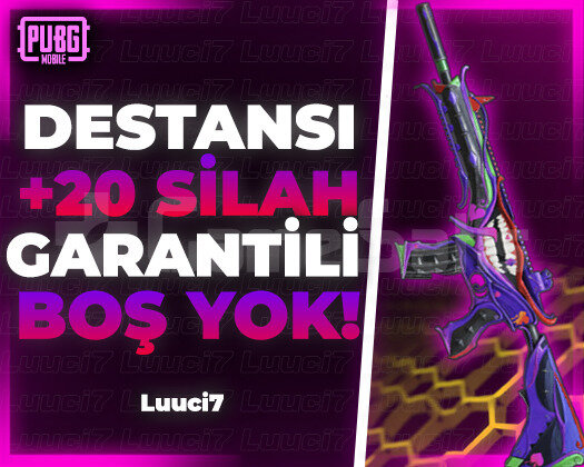 +20 SİLAH SKİN +DESTANSI UVİP+ PUBG RANDOM