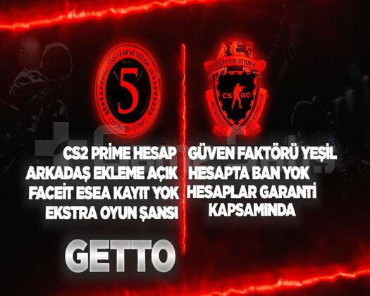 CS2 Prime | 3 Madalya | Yeşil Faktör + Garanti