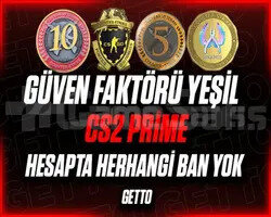 CS2 Prime | 4 Madalya | Yeşil Faktör + Garanti