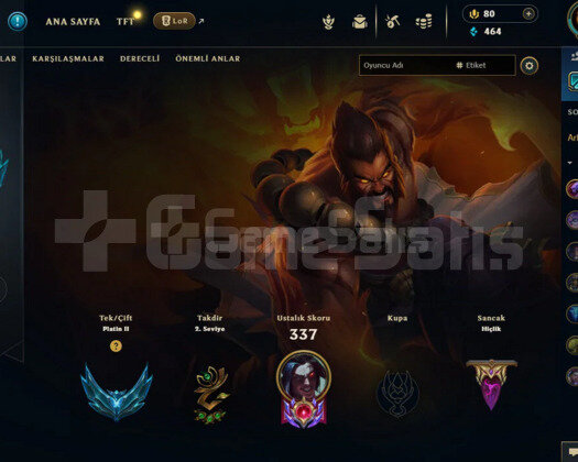plat 2 tr bol skinli hesap