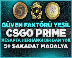 CS2 Prime | 3 Madalya | Yeşil Faktör + Garanti