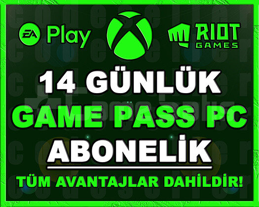 GAME PASS PC + EA PLAY + RIOT GAMES - 14 GÜNLÜK