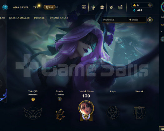 EUW 50 LEVEL 10 SKİNLİ HANDMADE MAİLLİ FRESH HESAP