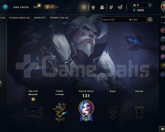 EUW Unranked | 6 Kostüm - 26 Hero | LoL Hesap