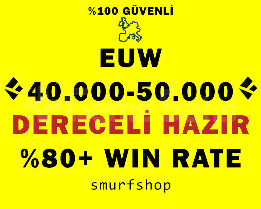 LOL EUW 10 WIN DERECELİ HAZIR UNRANKED FRESH HESAP