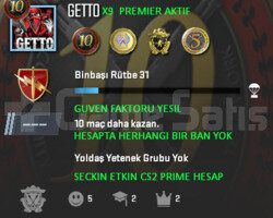 CS2 Prime | Premier Aktif | Yeşil Faktör + Garanti