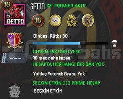 CS2 Prime | Premier Aktif | Yeşil Faktör + Garanti