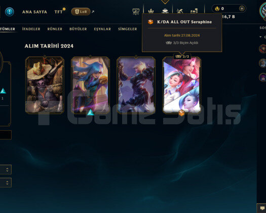 TR 36 LEVEL HANDMADE KDA SERAPHİNELİ MAİLLİ HESAP!