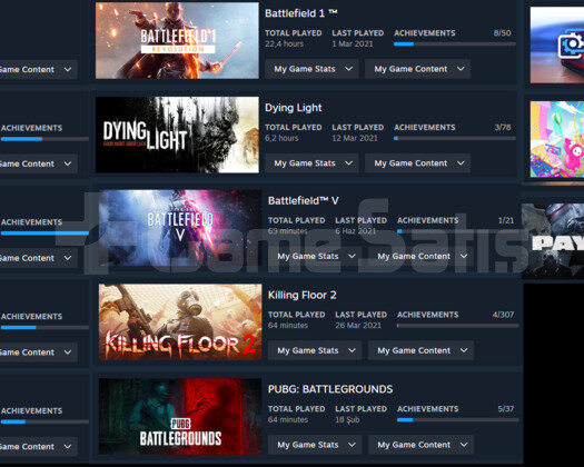 2 MADALYALI DOLU OYUNLU STEAM HESABI