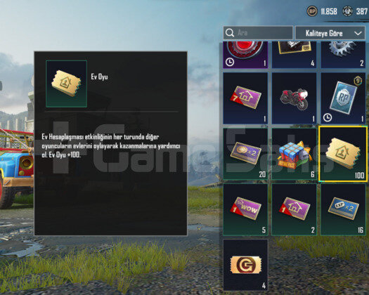 PUBG Mobile 100 Ev Oyu Direk Teslim