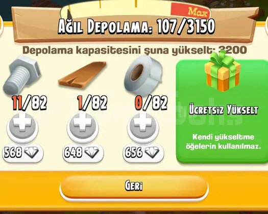 47 LVL 3100 AGİL 1000 AMBAR DEPOLU İÇİ AGİL DOLU