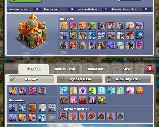TH 16 AĞIR SAVUNMA MAX HERO MAX EFSANE HESAP