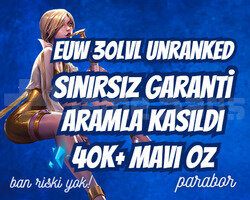 EUW SINIRSIZ GARANTİLİ ARAMLA KASILMIŞ 40K+ M.Ö.