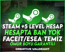 Steam | +5 Level | Faceit Hazır | Garantili Hesap