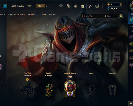 30 LVL 45.000 MAVİ ÖZ UNRANKED HESAP UYGUN FİYAT!