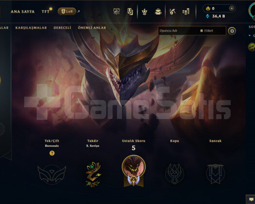 31 LVL 36K+ ÖZ Prestij Sonsuz Karanlık Malphite