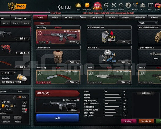 230K Zpli Full +5 Set 38 Level Zula Hesabı