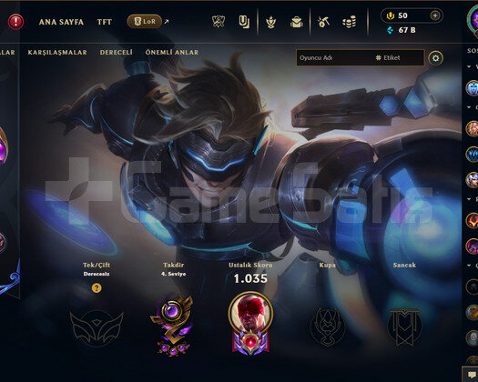 12 yıllık Lol Hesabı 261 Kostüm 691 Level