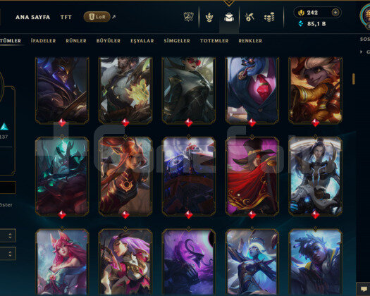 EUW / 511 LEVEL / 267 SKİN / FUL HERO +5000 SATIŞ