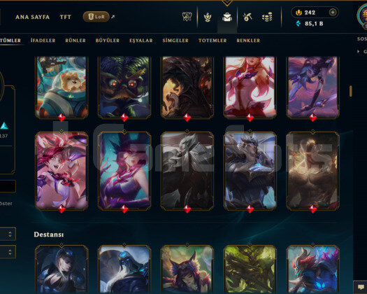 EUW / 511 LEVEL / 267 SKİN / FUL HERO +5000 SATIŞ