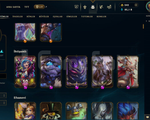 EUW / 511 LEVEL / 267 SKİN / FUL HERO +5000 SATIŞ