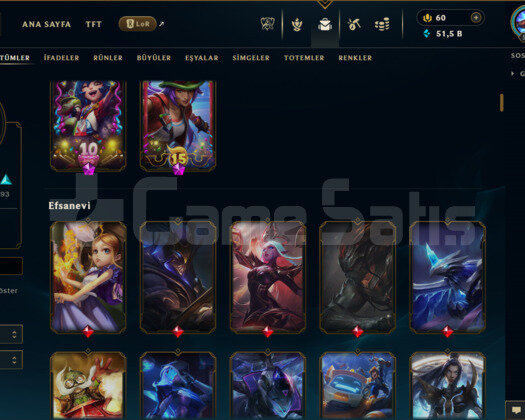 EUW / 500 LEVEL / 198 SKİN / FUL HERO +5000 SATIŞ