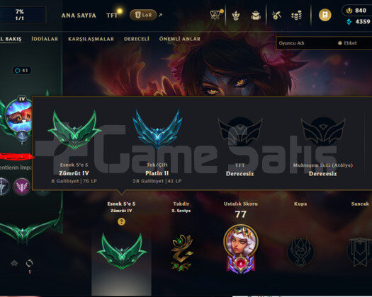 TR - PLAT 2 +30LP 840RP 3 SKİN 5000ÖZ İADE duruyor