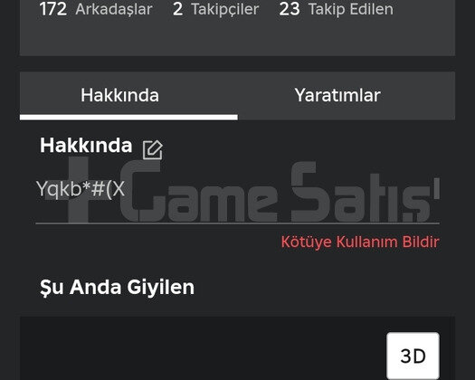 Ucuza 1500 Robux Yatırılmış Hesap