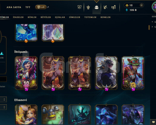 EUW / 292 LEVEL / 309 SKİN / FUL HERO +5000 SATIŞ