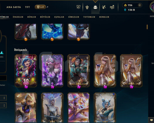 EUW / 443 LEVEL / 387 SKİN / FUL HERO /+136K ÖZ