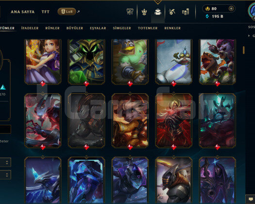TR / 465 LEVEL / 446 SKİN / FUL HERO / +195K ÖZ