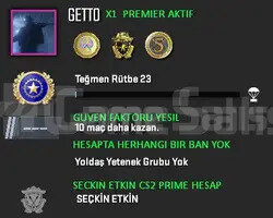 CS2 Prime | Premier Aktif | Yeşil Faktör + Garanti