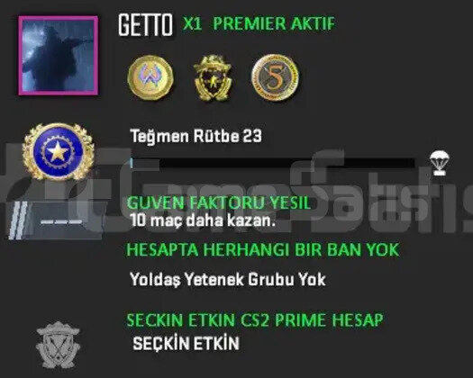 CS2 Prime | Premier Aktif | Yeşil Faktör + Garanti