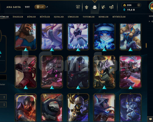 EUW / 192 LEVEL / 315 SKİN / 167 HERO +5000 SATIŞ