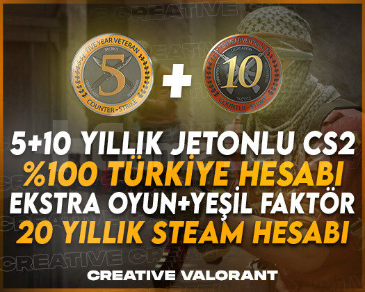 Cs2 | 10+5 Yıl Madalya | 20 Yıllık | Faceit Hazır
