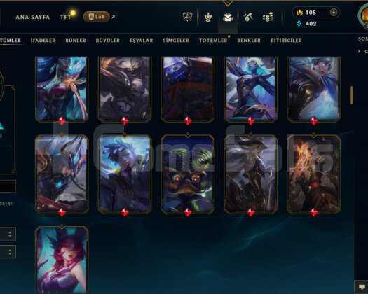 EUW / 283 LEVEL / 133 SKİN / 156 HERO +5000 SATIŞ