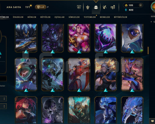 EUW / 283 LEVEL / 133 SKİN / 156 HERO +5000 SATIŞ