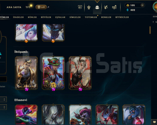 EUW / 283 LEVEL / 133 SKİN / 156 HERO +5000 SATIŞ