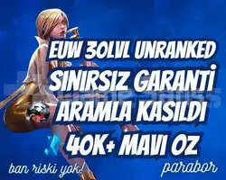 EUW SINIRSIZ GARANTİLİ ARAMLA KASILMIŞ 40K+ M.Ö.