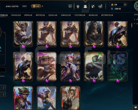 EUW / 567 LEVEL / 759 SKİN / FUL HERO +5000 SATIŞ