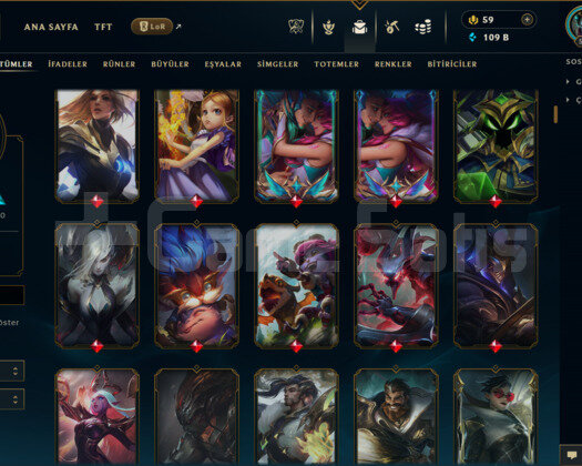 EUW / 567 LEVEL / 759 SKİN / FUL HERO +5000 SATIŞ