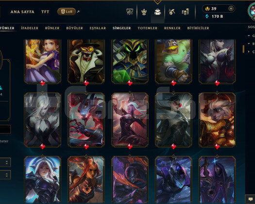 EUW / 622 LEVEL / 532 SKİN / FUL HERO +5000 SATIŞ