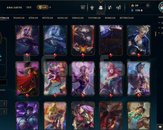EUW / 622 LEVEL / 532 SKİN / FUL HERO +5000 SATIŞ