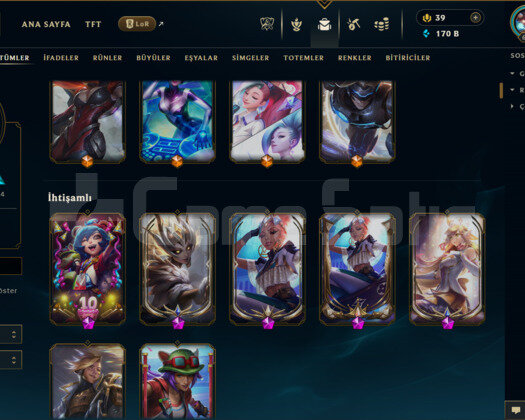 EUW / 622 LEVEL / 532 SKİN / FUL HERO +5000 SATIŞ