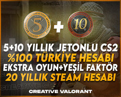 Cs2 | 10+5 Yıl Madalya | 20 Yıllık | Faceit Hazır
