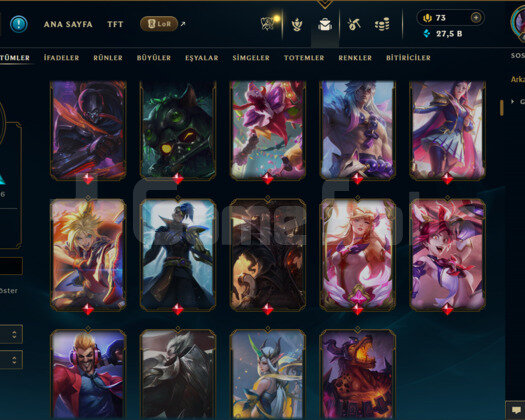 EUW / 468 LEVEL / 319 SKİN /168 HERO+TEL ONAYSIZ